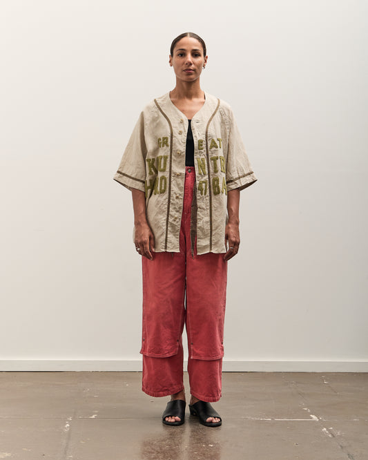Kapital GREAT KOUNTRY Baseball Shirt, Beige French Linen