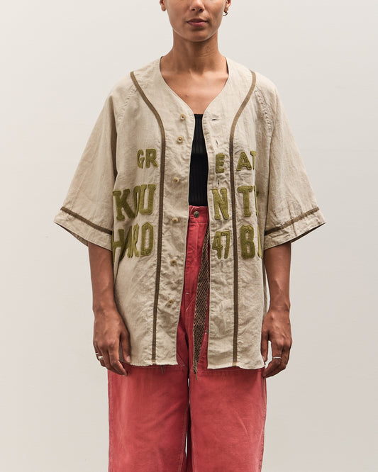 Kapital GREAT KOUNTRY Baseball Shirt, Beige French Linen