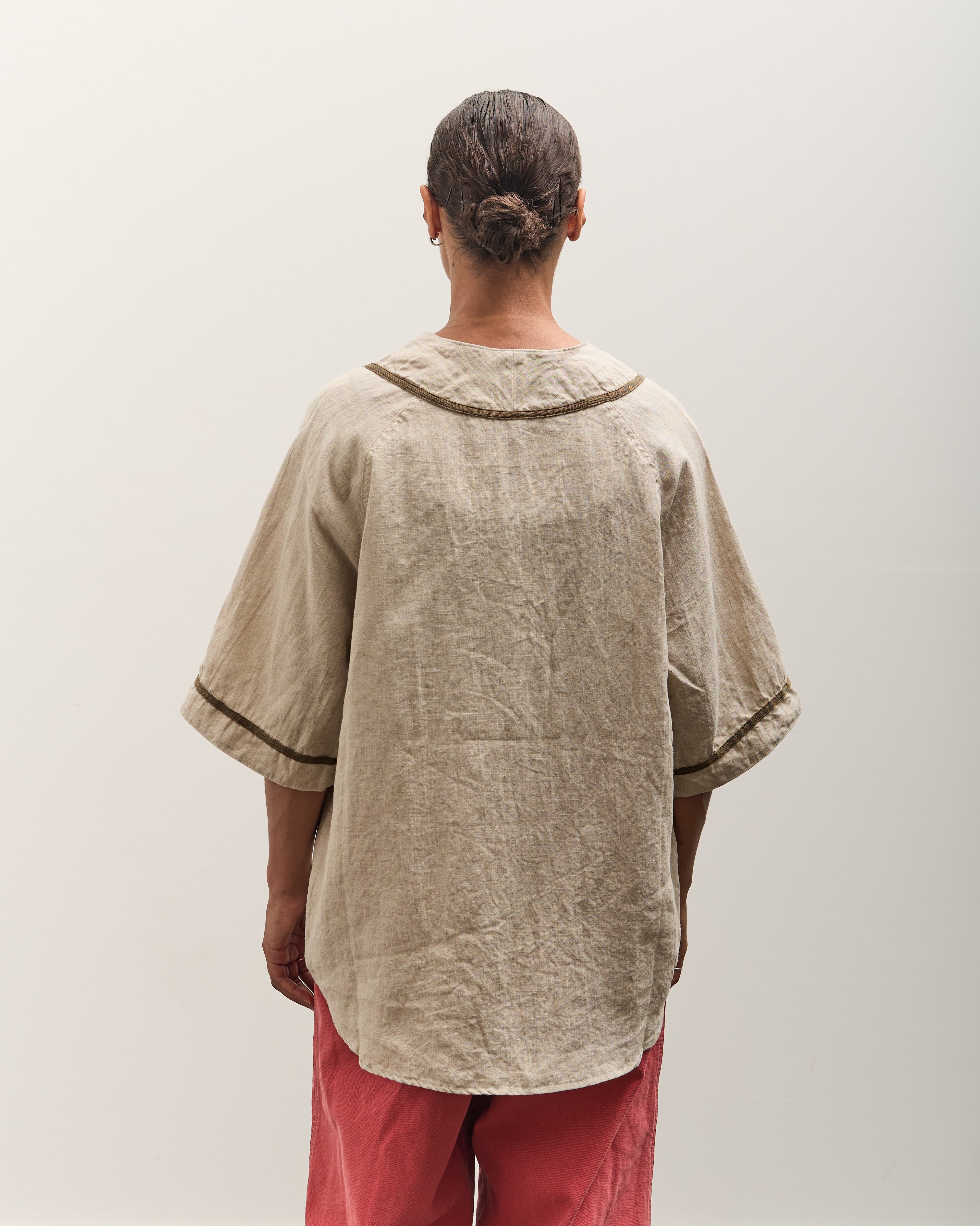 KAPITAL フレンチリネン GREAT KOUNTRY ベースボールシャツ Kapital Unisex GREAT KOUNTRY Baseball Shirt, Beige French