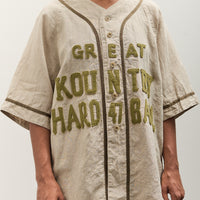 Kapital GREAT KOUNTRY Baseball Shirt, Beige French Linen