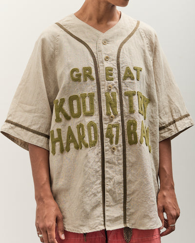 Kapital GREAT KOUNTRY Baseball Shirt, Beige French Linen