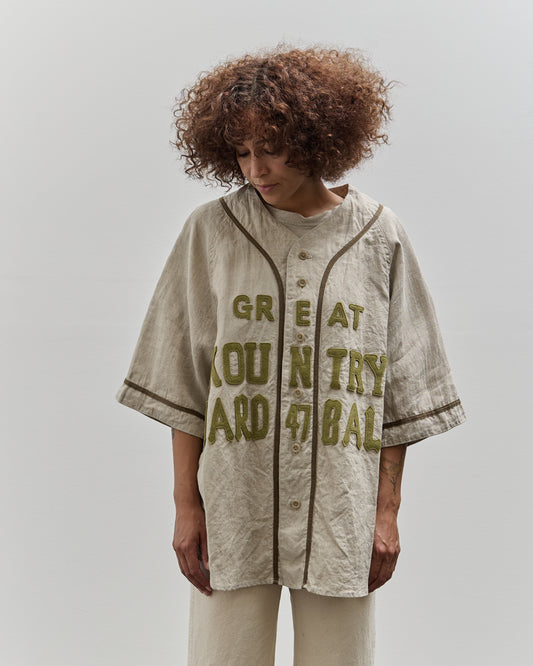 Kapital GREAT KOUNTRY Baseball Shirt, Beige French Linen