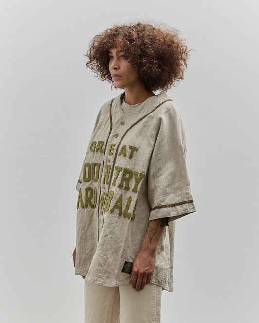 Kapital GREAT KOUNTRY Baseball Shirt, Beige French Linen