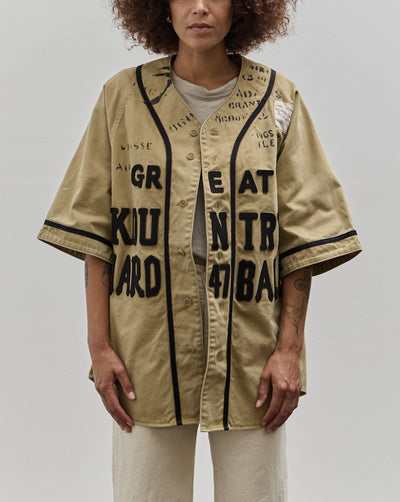 Kapital GREAT KOUNTRY Damaged Baseball Shirt, Beige