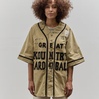 Kapital GREAT KOUNTRY Damaged Baseball Shirt, Beige