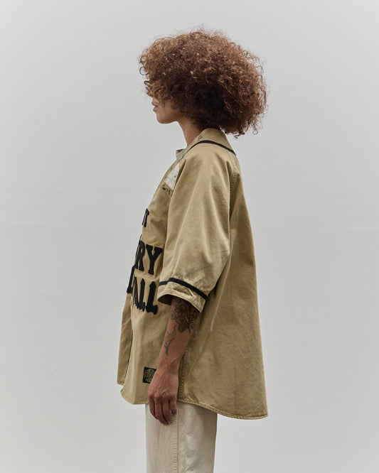 Kapital GREAT KOUNTRY Damaged Baseball Shirt, Beige