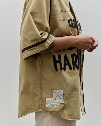 Kapital GREAT KOUNTRY Damaged Baseball Shirt, Beige