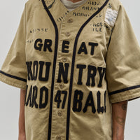 Kapital GREAT KOUNTRY Damaged Baseball Shirt, Beige