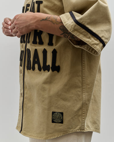 Kapital GREAT KOUNTRY Damaged Baseball Shirt, Beige