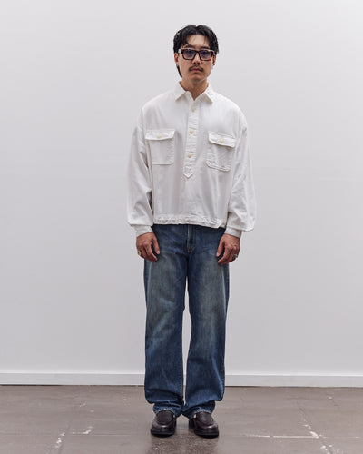 Kapital Herringbone Twill Shirt Anorak, White