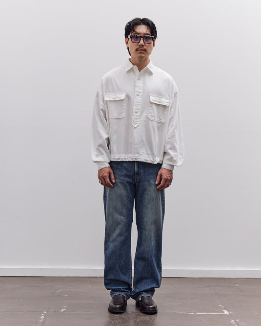 Kapital Herringbone Twill Shirt Anorak, White