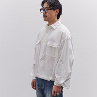 Kapital Herringbone Twill Shirt Anorak, White