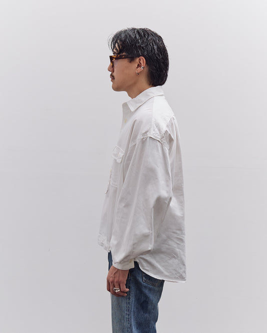 Kapital Herringbone Twill Shirt Anorak, White