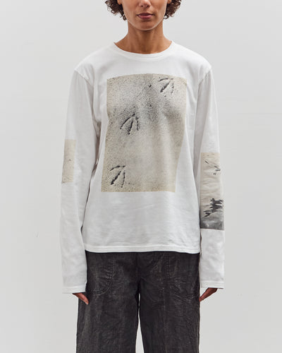 Kapital Jersey Crew Long Sleeve T, White