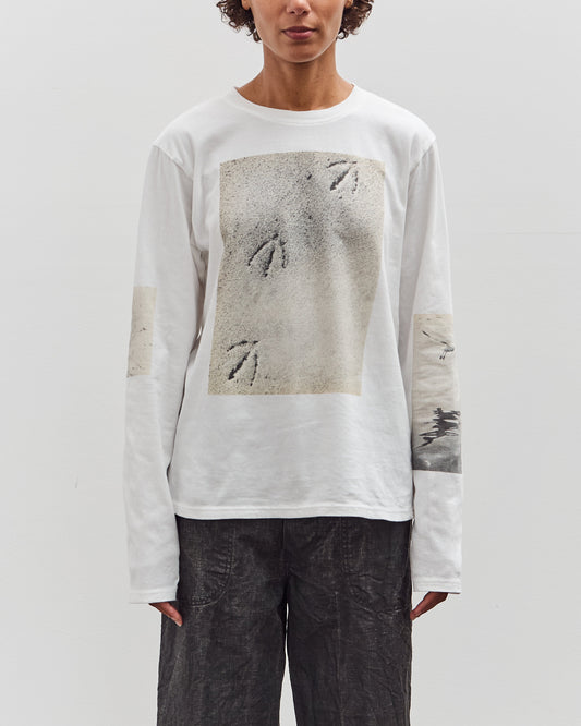 Kapital Jersey Crew Long Sleeve T, White
