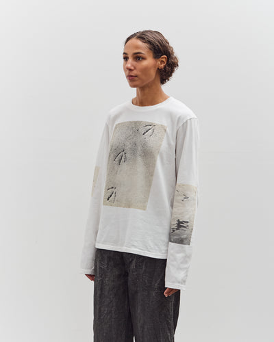 Kapital Jersey Crew Long Sleeve T, White