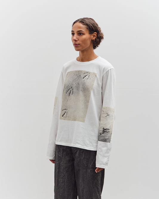 Kapital Jersey Crew Long Sleeve T, White