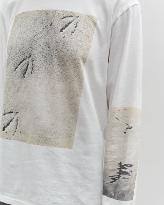 Kapital Jersey Crew Long Sleeve T, White