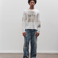 Kapital Jersey Crew Long Sleeve T, White