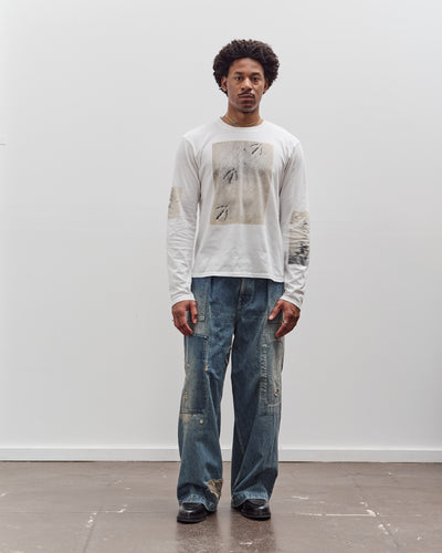 Kapital Jersey Crew Long Sleeve T, White