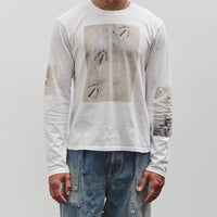 Kapital Jersey Crew Long Sleeve T, White