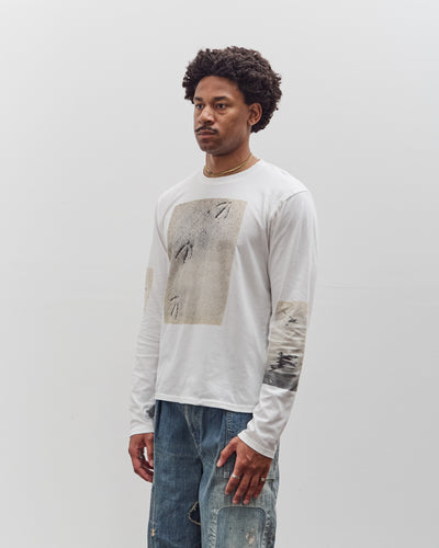 Kapital Jersey Crew Long Sleeve T, White
