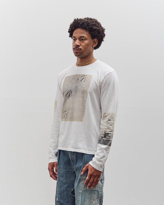 Kapital Jersey Crew Long Sleeve T, White