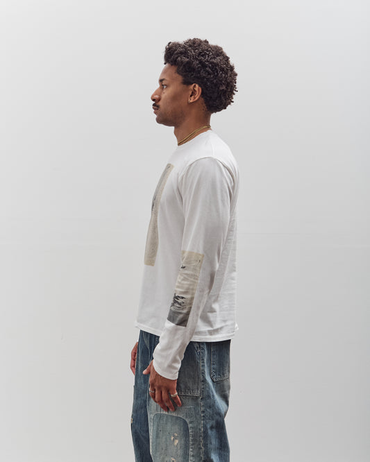 Kapital Jersey Crew Long Sleeve T, White