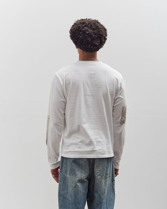 Kapital Jersey Crew Long Sleeve T, White