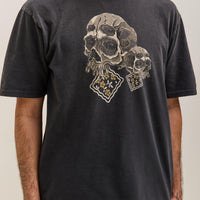 Kapital Jersey Crew T Rain Skull, Black