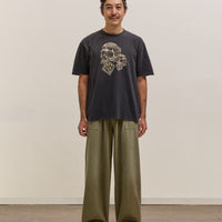 Kapital Jersey Crew T Rain Skull, Black