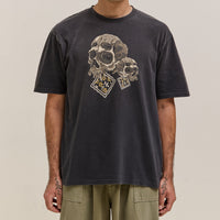 Kapital Jersey Crew T Rain Skull, Black