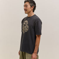 Kapital Jersey Crew T Rain Skull, Black