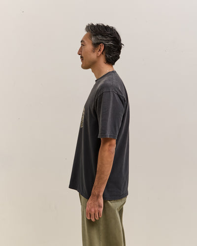 Kapital Jersey Crew T Rain Skull, Black