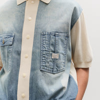Kapital Knit x 8oz Denim Coverall Polo Shirt, Ecru