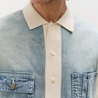 Kapital Knit x 8oz Denim Coverall Polo Shirt, Ecru