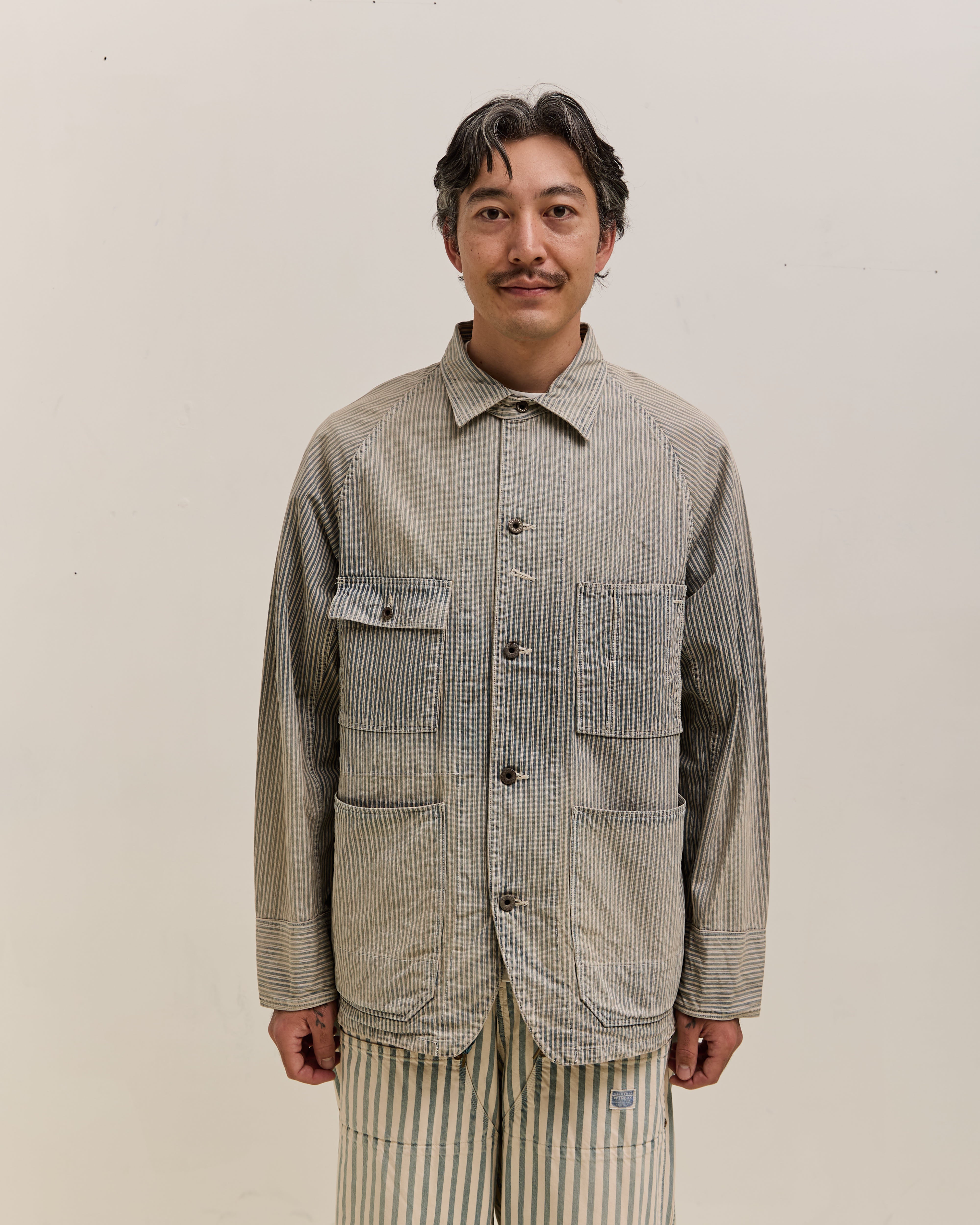 kapital リバティー ヒッコリー CACTUS カバーオール Kapital LIBERTY Hickoree CACTUS Coverall Unisex, Hickoree – Glasswing