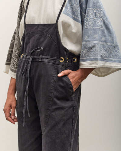 Kapital Light Canvas Welder Overall, Black
