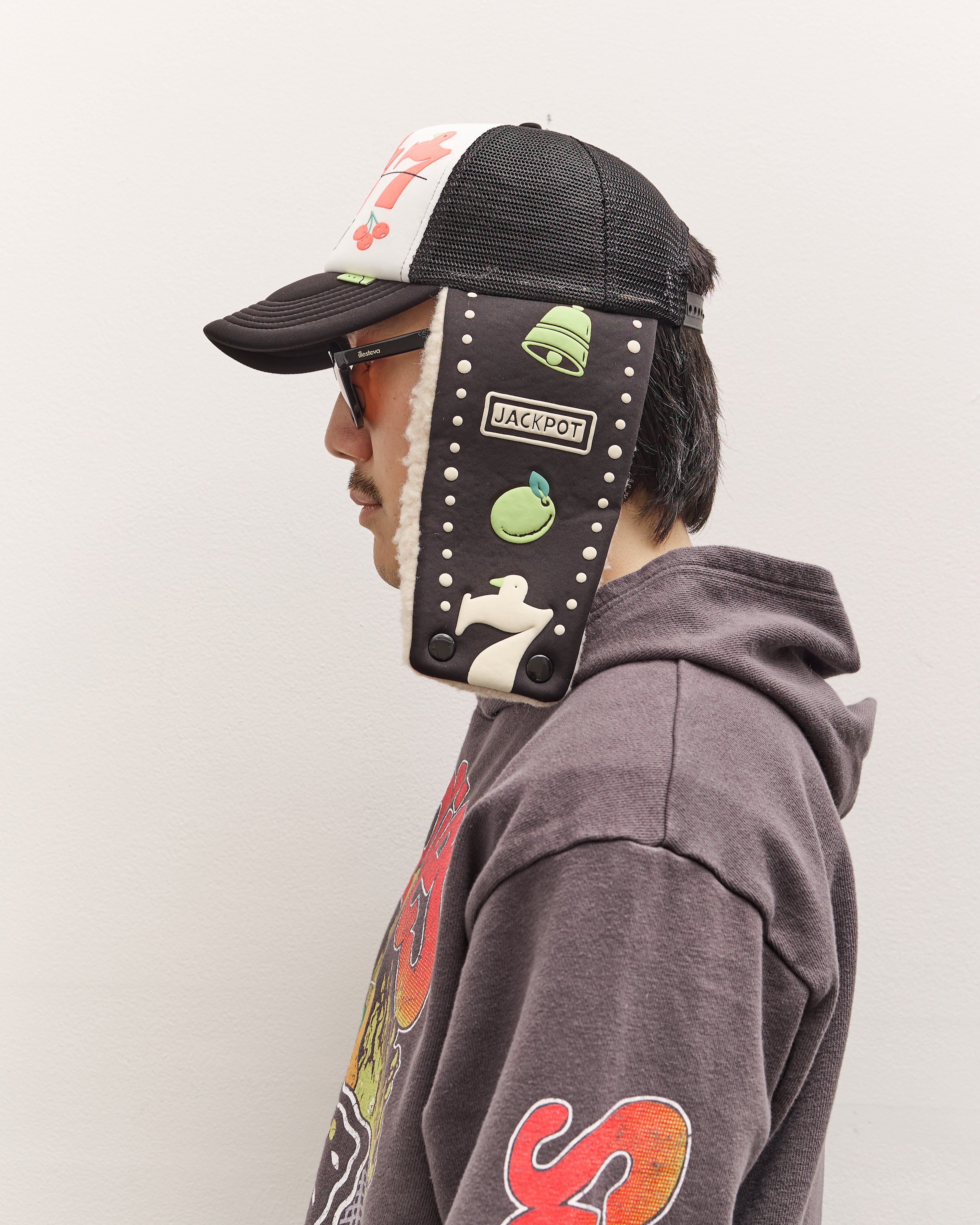 Kapital Lucky Bird Lumber Truck Cap, Whtxblk – Glasswing