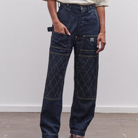 Kapital Unisex 11.5oz Denim Lumber Pant, Indigo