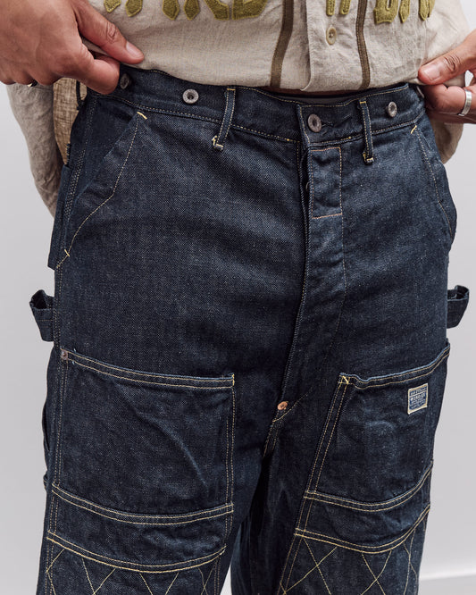 Kapital Unisex 11.5oz Denim Lumber Pant, Indigo