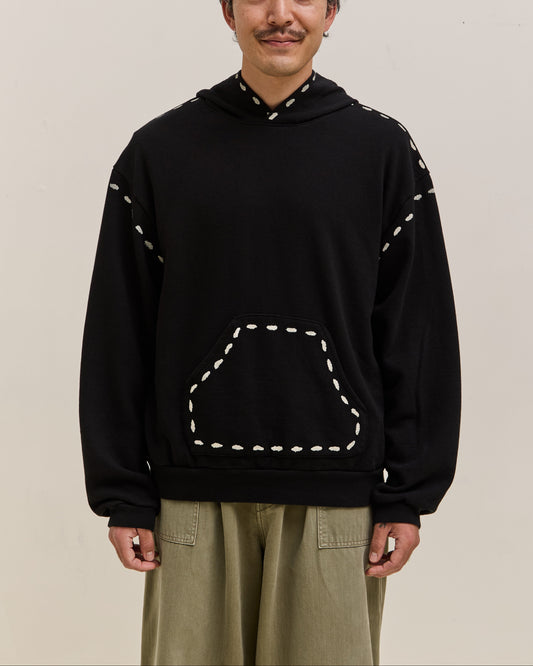 Kapital Fleece Marionette Hoodie Unisex, Black