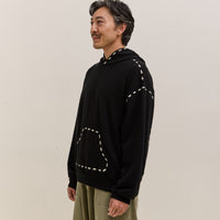 Kapital Fleece Marionette Hoodie Unisex, Black