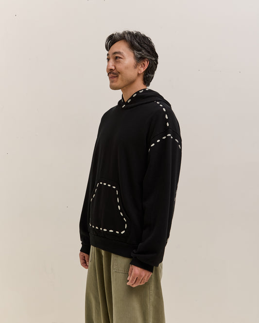 Kapital Fleece Marionette Hoodie Unisex, Black