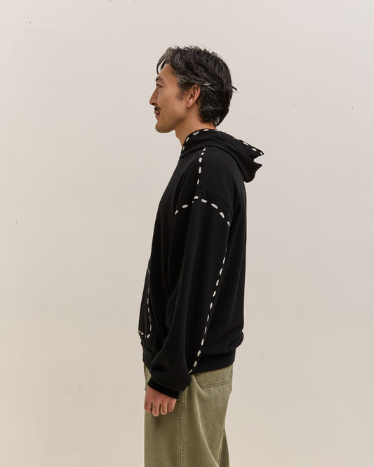 Kapital Fleece Marionette Hoodie Unisex, Black