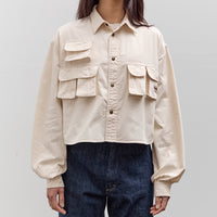 Kapital Nugget-Pocket Cropped Fish Shirt, Natural