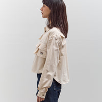 Kapital Nugget-Pocket Cropped Fish Shirt, Natural