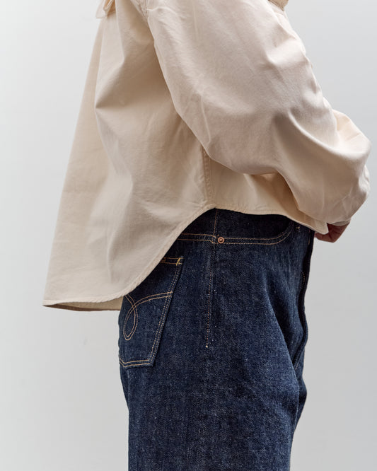Kapital Nugget-Pocket Cropped Fish Shirt, Natural