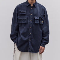 Kapital Nugget-Pocket Fish Shirt, Navy