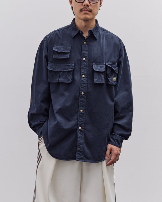Kapital Nugget-Pocket Fish Shirt, Navy
